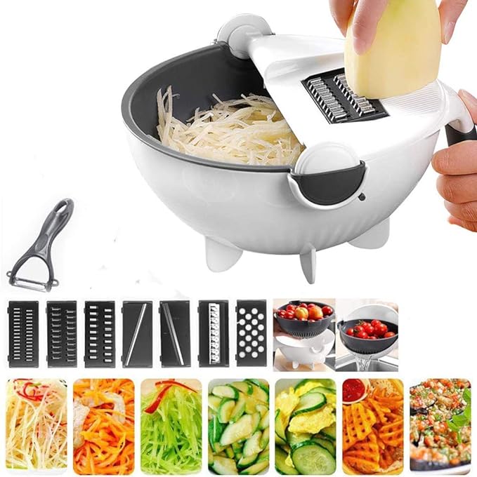 9 In 1 Vegetable Cutter With Drain Basket