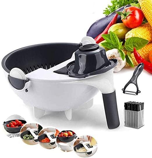 9 In 1 Vegetable Cutter With Drain Basket