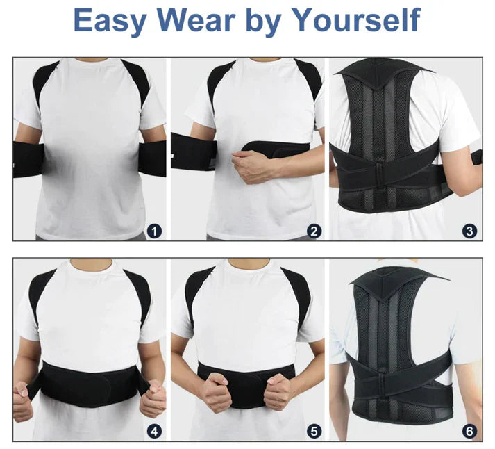 Metal Rods Adjustable Back Support Belt