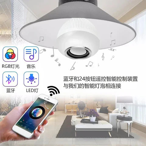 LED 12 Colours Mobile Bluetooth Music Speaker Bulb