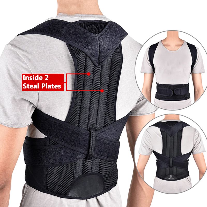 Metal Rods Adjustable Back Support Belt