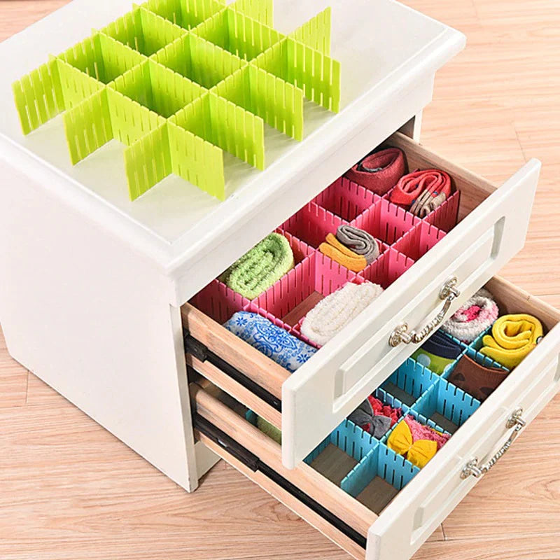 12pcs DIY Plastic Grid Drawer Dividers Organizer